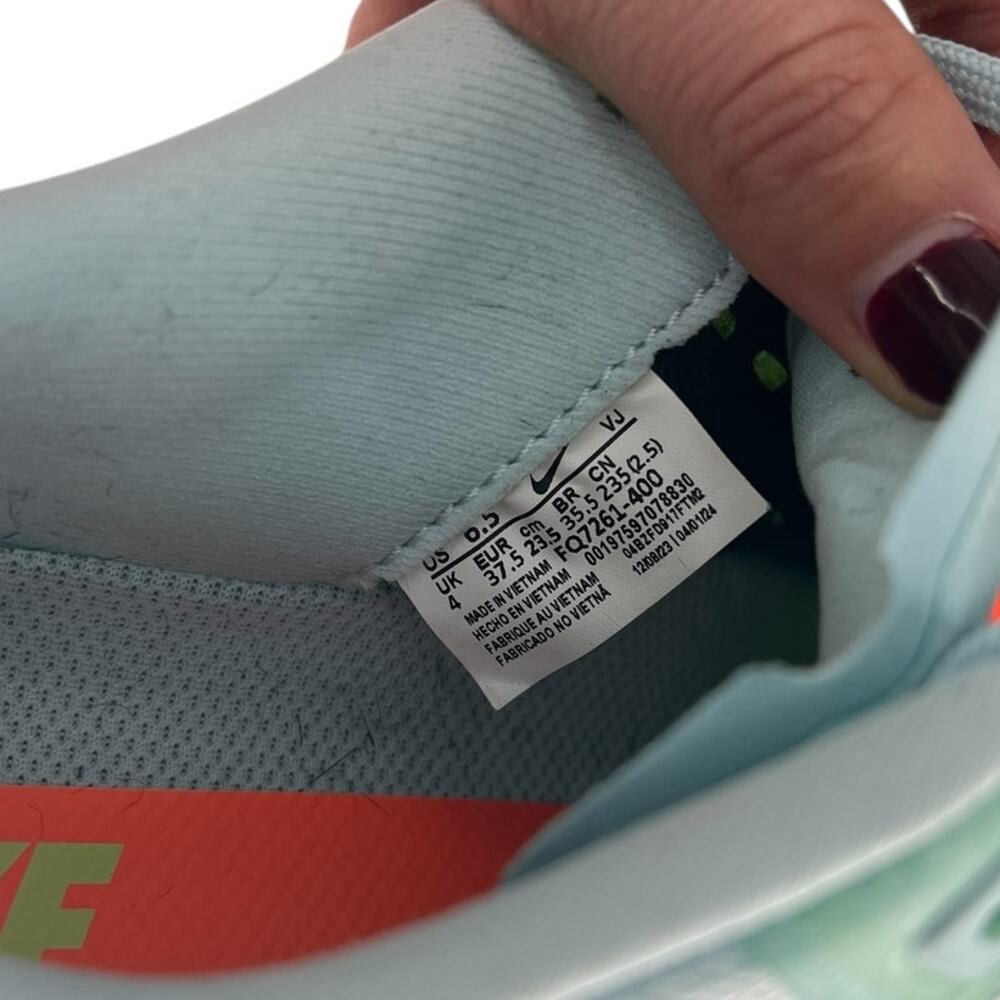 Nike Women's ZoomX Running Shoe - Light Blue, Lime, Orange, Black, White - Picture 12 of 13